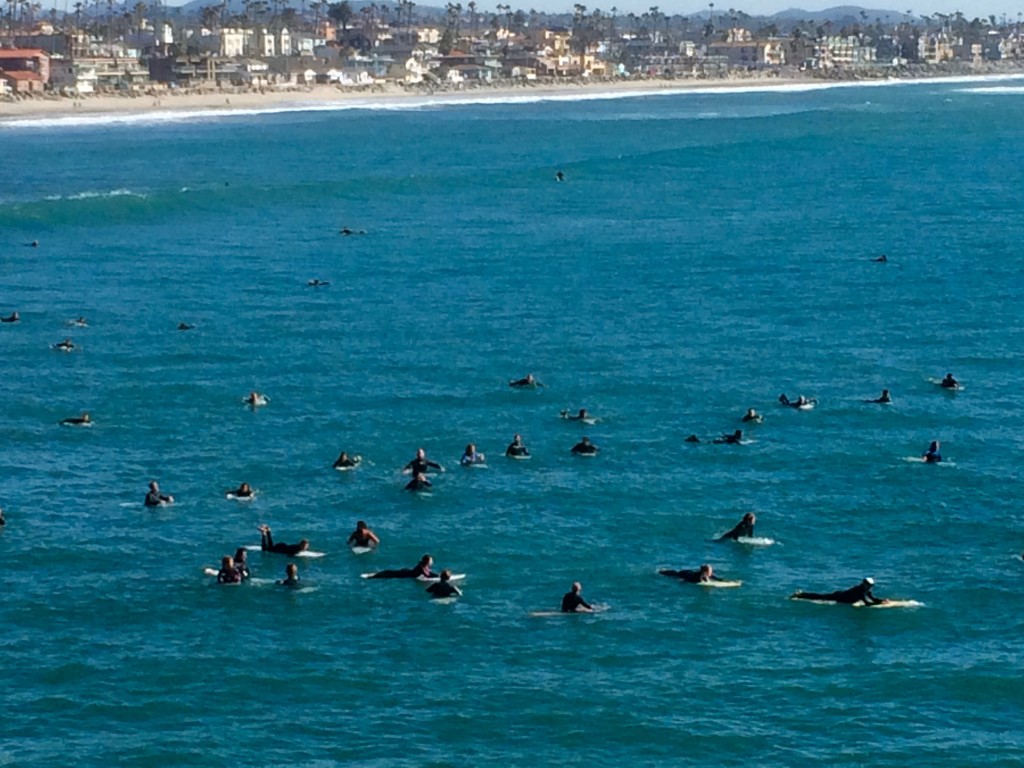 Just a few surfers
